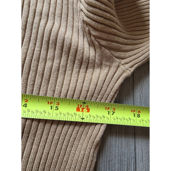 LouLou Gold Ribbed Turtleneck Sweater 2X NWT Layering - Picture 6 of 6